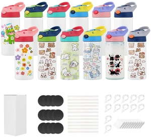 VEVOR Sublimation Tumblers, 12 Pack, 12 oz Kids Sublimation Water Bottles, Food-Grade Stainless Steel Cups with Lids and Straws, Double Wall Insulated Tumbler Blank, for DIY Personalized Customization VEVOR Sublimation Tumblers, 12 Pack, 12 oz Kids Sublimation Water Bottles, Food-Grade Stainless Steel Cups with Lids and Straws, Double Wall Insulated Tumbler Blank, for DIY Personalized Customization