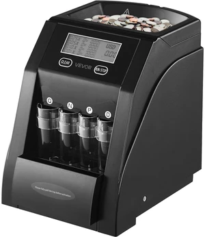 VEVOR USD Coin Sorter, Coin Counter Machine for 4 Kinds of USD Coins, Coin Sorter and Wrapper Machine Holds up to 200 Coins, LCD Screen Display Coin Storage Included 4 Coin Tubes and Boxes VEVOR USD Coin Sorter, Coin Counter Machine for 4 Kinds of USD Coins, Coin Sorter and Wrapper Machine Holds up to 200 Coins, LCD Screen Display Coin Storage Included 4 Coin Tubes and Boxes