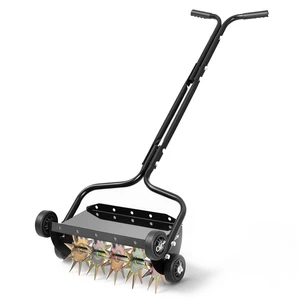 VEVOR Lawn Aerator, 18 in Manual Push Spike Aerator with 4 Wheels & Handle, Heavy Duty Grass Aerators, Supports 40 lbs Added Weight, Rolling Lawn Aeration Tool for Garden Yard Aeration Soil Health VEVOR Lawn Aerator, 18 in Manual Push Spike Aerator with 4 Wheels & Handle, Heavy Duty Grass Aerators, Supports 40 lbs Added Weight, Rolling Lawn Aeration Tool for Garden Yard Aeration Soil Health