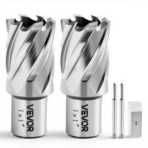 VEVOR Annular Cutter Set, 4 pcs Weldon Shank Mag Drill Bits Kit, 1" Cutting Depth, 1" Cutting Diameter, HSS, 2 Drill Bits with 2 Pilot Pins and Plastic Cases, for Magnetic Drills, Steel, Aluminum VEVOR Annular Cutter Set, 4 pcs Weldon Shank Mag Drill Bits Kit, 1" Cutting Depth, 1" Cutting Diameter, HSS, 2 Drill Bits with 2 Pilot Pins and Plastic Cases, for Magnetic Drills, Steel, Aluminum