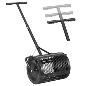 VEVOR Compost Spreader, 16.5" Wide Peat Moss Spreader with T Shaped Handle, 3 Heights Adjustable, Powder-Coated Steel Garden Peat Moss Roller, Heavy Duty Grass Seed Roller for Planting Seeding, Black VEVOR Compost Spreader, 16.5" Wide Peat Moss Spreader with T Shaped Handle, 3 Heights Adjustable, Powder-Coated Steel Garden Peat Moss Roller, Heavy Duty Grass Seed Roller for Planting Seeding, Black