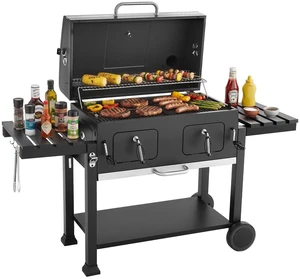 VEVOR Charcoal Grill, 780 sq.in. Extra-Large Charcoal Barbecue Grill with 2 Liftable Charcoal Trays & Folding Side Tables, High-Temp Powder-Coated Steel BBQ Cooking Grills for Patio Backyard Parties VEVOR Charcoal Grill, 780 sq.in. Extra-Large Charcoal Barbecue Grill with 2 Liftable Charcoal Trays & Folding Side Tables, High-Temp Powder-Coated Steel BBQ Cooking Grills for Patio Backyard Parties