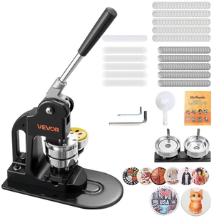 Button Maker Machine, 2.25 in, Pin Maker Machine with 500pcs Button Parts, Circle Cutter, Hex Wrenches and Magic Book, Ergonomic Handle, for DIY Badges, Personalized Pins and Key Chains, Black Button Maker Machine, 2.25 in, Pin Maker Machine with 500pcs Button Parts, Circle Cutter, Hex Wrenches and Magic Book, Ergonomic Handle, for DIY Badges, Personalized Pins and Key Chains, Black