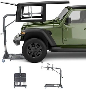VEVOR Hard Top Remover Lift, 220 lbs, Foldable Jeep Hardtop Removal and Storage System, Easy One-Person Operation, Adjustable Height, for Jeep Wrangler YJ, TJ, JK, JL, 4XE, Ford Bronco 4 Door & 6 Gen+ VEVOR Hard Top Remover Lift, 220 lbs, Foldable Jeep Hardtop Removal and Storage System, Easy One-Person Operation, Adjustable Height, for Jeep Wrangler YJ, TJ, JK, JL, 4XE, Ford Bronco 4 Door & 6 Gen+