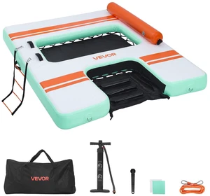 VEVOR Inflatable Floating Dock, 8 x 6 FT Inflatable Dock Platform, Non-Slip Water Air Mat with Portable Carrying Bag and Detachable Ladder, Floating Water Platform Island Raft for Pool Beach Ocean VEVOR Inflatable Floating Dock, 8 x 6 FT Inflatable Dock Platform, Non-Slip Water Air Mat with Portable Carrying Bag and Detachable Ladder, Floating Water Platform Island Raft for Pool Beach Ocean
