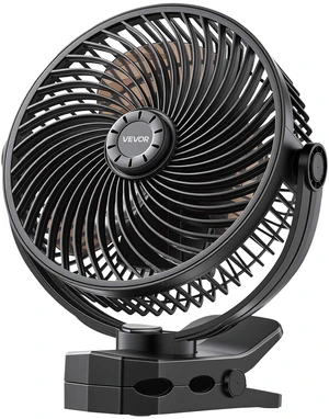 VEVOR Portable Clip Fan, Rechargeable Clip On Fan, USB Port with 3 Speeds & Circulation Mode, Strong Airflow Sturdy Clamp, Long Runtime for Desk, Golf Cart, Outdoor Camping Treadmill, Office, Black VEVOR Portable Clip Fan, Rechargeable Clip On Fan, USB Port with 3 Speeds & Circulation Mode, Strong Airflow Sturdy Clamp, Long Runtime for Desk, Golf Cart, Outdoor Camping Treadmill, Office, Black
