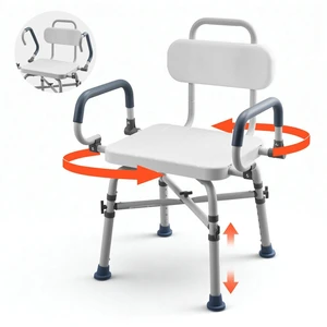 VEVOR Swivel Shower Chair with Arms and Back, 500 lbs Heavy Duty Bench Seat for Inside Shower Stall and Bathtub, Height Adjustable Bathroom Bath Tub Seat for Adults, Seniors, Elderly and Disabled VEVOR Swivel Shower Chair with Arms and Back, 500 lbs Heavy Duty Bench Seat for Inside Shower Stall and Bathtub, Height Adjustable Bathroom Bath Tub Seat for Adults, Seniors, Elderly and Disabled