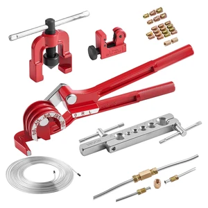 VEVOR 3/16" Brake Line Repair Kit, 45° Single Brake Line Flaring Tool Kit, 25FT Copper-Coated Brake Line with 20 Fittings & 2 Unions, 3-in-1 Tube Bender (1/4", 5/16", 3/8"), Tube Cutter Included VEVOR 3/16" Brake Line Repair Kit, 45° Single Brake Line Flaring Tool Kit, 25FT Copper-Coated Brake Line with 20 Fittings & 2 Unions, 3-in-1 Tube Bender (1/4", 5/16", 3/8"), Tube Cutter Included