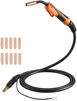 VEVOR 100A MIG Welding Gun with 10FT Cable, Replacement for Lincoln Magnum 100L (K530-5) - with 11PCS Mig Welding Contact Tips VEVOR 100A MIG Welding Gun with 10FT Cable, Replacement for Lincoln Magnum 100L (K530-5) - with 11PCS Mig Welding Contact Tips