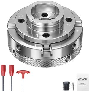 VEVOR 4 Inch Wood Lathe Chuck, 4-Jaw, Self-Centering Wood Turning Chuck Set with 1" x 8TPI Thread & Adapter, Nickel-Plated, High-Hardness Steel, Inside Clamping & Outside Support, for Woodworking VEVOR 4 Inch Wood Lathe Chuck, 4-Jaw, Self-Centering Wood Turning Chuck Set with 1" x 8TPI Thread & Adapter, Nickel-Plated, High-Hardness Steel, Inside Clamping & Outside Support, for Woodworking