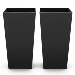 VEVOR Tall Planters Set of 2, 30 Inch Large Outdoor Taper Planters for Outdoor Indoor Plants, Front Porch Plastic Modern Flower Pots with Casters, Inner Pot & Drainage Holes for Patio, Garden, Black VEVOR Tall Planters Set of 2, 30 Inch Large Outdoor Taper Planters for Outdoor Indoor Plants, Front Porch Plastic Modern Flower Pots with Casters, Inner Pot & Drainage Holes for Patio, Garden, Black