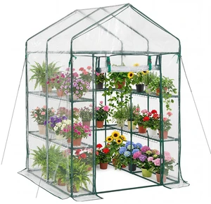 VEVOR Walk-in Green House, 54 x 54 x 77.2 in, Greenhouse with Shelves, High Strength PE Cover with Zipper Door and Steel Frame, Assembly in Minutes, Suitable for Planting and Storage VEVOR Walk-in Green House, 54 x 54 x 77.2 in, Greenhouse with Shelves, High Strength PE Cover with Zipper Door and Steel Frame, Assembly in Minutes, Suitable for Planting and Storage