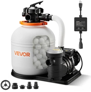 VEVOR FlashPure Sand Filter Pump, 16 in for Above Ground Pool, 1 HP 4400 GPH, Swimming Pool Filter System with Timer, 6X Faster Filtration with Media Installed, Leak-Resistant, Ready to Use Out of Box VEVOR FlashPure Sand Filter Pump, 16 in for Above Ground Pool, 1 HP 4400 GPH, Swimming Pool Filter System with Timer, 6X Faster Filtration with Media Installed, Leak-Resistant, Ready to Use Out of Box
