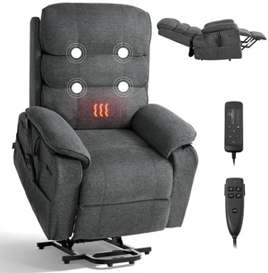 VEVOR Power Lift Recliner Chair, Dual Motor Medium Lift Chair with Heat and Massage for Elderly, Position Adjustable, Remote Control, with Side Pockets, Chenille Fabric, Dark Gray VEVOR Power Lift Recliner Chair, Dual Motor Medium Lift Chair with Heat and Massage for Elderly, Position Adjustable, Remote Control, with Side Pockets, Chenille Fabric, Dark Gray