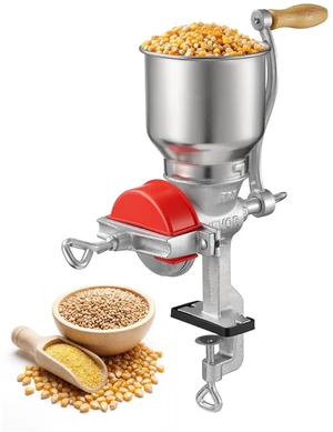 VEVOR Manual Grain Mill with High Hopper, Hand-Crank Corn Grinder, Heavy Duty Cast Iron Wheat Grinding Mill with Stable Table Clamp & Dust Cover for Grains Spices Coffee Beans Nuts VEVOR Manual Grain Mill with High Hopper, Hand-Crank Corn Grinder, Heavy Duty Cast Iron Wheat Grinding Mill with Stable Table Clamp & Dust Cover for Grains Spices Coffee Beans Nuts