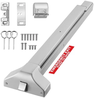 VEVOR Push Bar Panic Exit Device, 28" Premium Metal Commercial Panic Bar for Exit Doors, Emergency Exit Door Hardware with Warning Sticker, Easy Installation, for 28"-41" Wood or Metal Door, Silver VEVOR Push Bar Panic Exit Device, 28" Premium Metal Commercial Panic Bar for Exit Doors, Emergency Exit Door Hardware with Warning Sticker, Easy Installation, for 28"-41" Wood or Metal Door, Silver