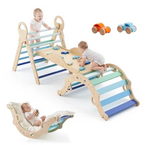 VEVOR Pikler Triangle Set, 9-in-1 Toddler Climbing Toys Indoor, with 2 Wooden Cars, Cushion, Triangle, Arch, and Ramp, 150 lbs Load, Foldable Montessori Climbing Set for Toddlers and Kids, Blue VEVOR Pikler Triangle Set, 9-in-1 Toddler Climbing Toys Indoor, with 2 Wooden Cars, Cushion, Triangle, Arch, and Ramp, 150 lbs Load, Foldable Montessori Climbing Set for Toddlers and Kids, Blue