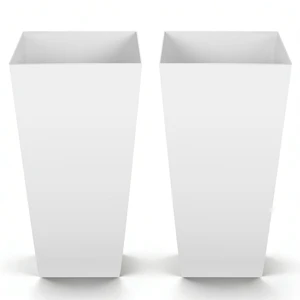 VEVOR Tall Planters Set of 2, 26 Inch Large Outdoor Taper Planters for Outdoor Indoor Plants, Front Porch Plastic Modern Flower Pots with Casters, Inner Pot & Drainage Holes for Patio, Garden, White VEVOR Tall Planters Set of 2, 26 Inch Large Outdoor Taper Planters for Outdoor Indoor Plants, Front Porch Plastic Modern Flower Pots with Casters, Inner Pot & Drainage Holes for Patio, Garden, White
