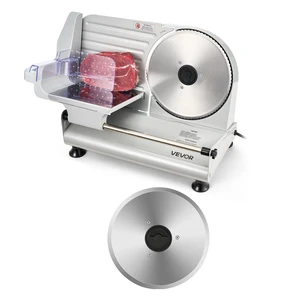 VEVOR Meat Slicer, 8.6" Electric Deli Slicer with 2 SUS420 Blades & 0-0.6" Adjustable Thickness, Dual Security Lock, 200W Home Food-Slicer for Frozen Meat, Ham, Baguett, Steak, ETL Approved VEVOR Meat Slicer, 8.6" Electric Deli Slicer with 2 SUS420 Blades & 0-0.6" Adjustable Thickness, Dual Security Lock, 200W Home Food-Slicer for Frozen Meat, Ham, Baguett, Steak, ETL Approved