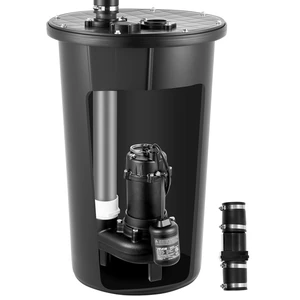 VEVOR Sewage Pump System, 1/2 HP, 4800 GPH Cast Iron Sewage Pump with Basin Kit, 120 Volt, Automatic On/Off Outdoor Water/Seepage Collection and Removal System with Float Switch, 2" Discharge, Black VEVOR Sewage Pump System, 1/2 HP, 4800 GPH Cast Iron Sewage Pump with Basin Kit, 120 Volt, Automatic On/Off Outdoor Water/Seepage Collection and Removal System with Float Switch, 2" Discharge, Black