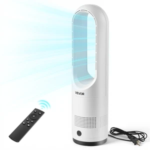 VEVOR Bladeless Tower Fan, 80° Oscillating Standing Fan, 8 Speeds & 9-Hour Timer, 15.42 ft High Velocity Floor Air Circulator, Powerful Airflow with Remote for Bedroom, Living Room, Home, Office,White VEVOR Bladeless Tower Fan, 80° Oscillating Standing Fan, 8 Speeds & 9-Hour Timer, 15.42 ft High Velocity Floor Air Circulator, Powerful Airflow with Remote for Bedroom, Living Room, Home, Office,White