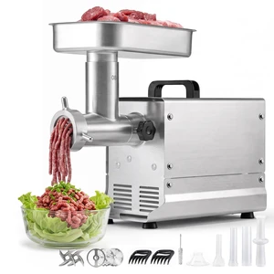 VEVOR Commercial Meat Grinder, 8 Lbs/Min Capacity, #8 Electric Meat Mincer with 3 Plates, 3 Sausage Stuffing Tubes, 350W/0.5HP Stainless Steel Sausage Maker for Home Kitchens & Restaurants, ETL Listed VEVOR Commercial Meat Grinder, 8 Lbs/Min Capacity, #8 Electric Meat Mincer with 3 Plates, 3 Sausage Stuffing Tubes, 350W/0.5HP Stainless Steel Sausage Maker for Home Kitchens & Restaurants, ETL Listed