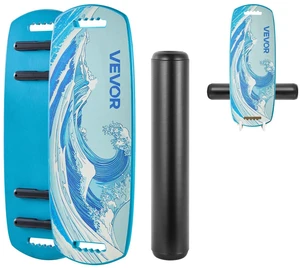 VEVOR Balance Board, Wobble Board Trainer for Adults, Premium Wooden Balance Training Equipment with Roller, Magnetic Stoppers, Storage Rack, for Core Workouts, Surf Trainer & Physical Therapy, Blue VEVOR Balance Board, Wobble Board Trainer for Adults, Premium Wooden Balance Training Equipment with Roller, Magnetic Stoppers, Storage Rack, for Core Workouts, Surf Trainer & Physical Therapy, Blue
