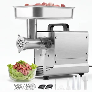 VEVOR Commercial Meat Grinder, 5 Lbs/Min Capacity, #5 Electric Meat Mincer with 3 Plates, 3 Sausage Stuffing Tubes, 350W/0.5HP Stainless Steel Sausage Maker for Home Kitchens & Restaurants, ETL Listed VEVOR Commercial Meat Grinder, 5 Lbs/Min Capacity, #5 Electric Meat Mincer with 3 Plates, 3 Sausage Stuffing Tubes, 350W/0.5HP Stainless Steel Sausage Maker for Home Kitchens & Restaurants, ETL Listed