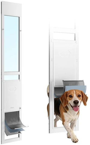 VEVOR Dog Door for Sliding Glass Door, 75 7/8" to 80 11/16" Adjustable Height, Aluminum Alloy Frame with Flap and Rotating Hinge, Lock Design, for Large-Sized Dogs, Sliding Glass Pet Doors for Renters VEVOR Dog Door for Sliding Glass Door, 75 7/8" to 80 11/16" Adjustable Height, Aluminum Alloy Frame with Flap and Rotating Hinge, Lock Design, for Large-Sized Dogs, Sliding Glass Pet Doors for Renters