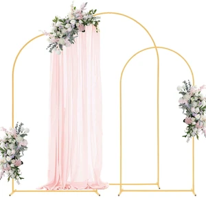 VEVOR Arch Backdrop Stand, Set of 3, 8/7.2/6.6 ft, Stable Structure, Easy Assembly, Gold Metal Arch Backdrop Stand for Wedding, Birthday Party, Graduation, Holiday Celebration, and Ceremony Decoration VEVOR Arch Backdrop Stand, Set of 3, 8/7.2/6.6 ft, Stable Structure, Easy Assembly, Gold Metal Arch Backdrop Stand for Wedding, Birthday Party, Graduation, Holiday Celebration, and Ceremony Decoration