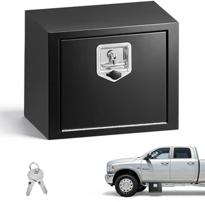 VEVOR Underbody Truck Tool Box, 18 x 12 x 14 Inch Heavy Duty Steel Trailer Storage Box with Lock & Keys, Waterproof Trailer Storage Organizer Under Body Chest with T-Handle for Truck, Van, SUV, Black VEVOR Underbody Truck Tool Box, 18 x 12 x 14 Inch Heavy Duty Steel Trailer Storage Box with Lock & Keys, Waterproof Trailer Storage Organizer Under Body Chest with T-Handle for Truck, Van, SUV, Black