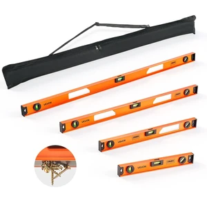VEVOR Magnetic Level Set, 4-Piece Included 16/24/36/48 in, Aluminum Alloy I-Beam Bubble Leveler with Clear 3 Green Vials & Hanging Hole, Level Tool Ideal for Hanging Pictures, Home Improvement & DIY VEVOR Magnetic Level Set, 4-Piece Included 16/24/36/48 in, Aluminum Alloy I-Beam Bubble Leveler with Clear 3 Green Vials & Hanging Hole, Level Tool Ideal for Hanging Pictures, Home Improvement & DIY