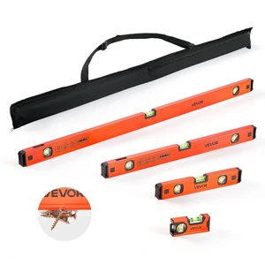 VEVOR Torpedo Level, 4-Piece Included 4/12/24/40 in, Magnetic Leveler Tool Set Aluminum Alloy, with Clear 3 Green Vials, Hanging Hole, Box Beam Multi-angle Measurement for Construction Home Renovation VEVOR Torpedo Level, 4-Piece Included 4/12/24/40 in, Magnetic Leveler Tool Set Aluminum Alloy, with Clear 3 Green Vials, Hanging Hole, Box Beam Multi-angle Measurement for Construction Home Renovation