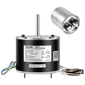 VEVOR Condenser Fan Motor with Capacitor, 1/5HP 1075/900RPM 208-230V, Replaces 12Y75, 97M49, 100483-02, 43W49, Compatible with Lennox Interlink Emerson K48HXGCK-4210 K48HXGFG-4294 YFK-150-6 VEVOR Condenser Fan Motor with Capacitor, 1/5HP 1075/900RPM 208-230V, Replaces 12Y75, 97M49, 100483-02, 43W49, Compatible with Lennox Interlink Emerson K48HXGCK-4210 K48HXGFG-4294 YFK-150-6