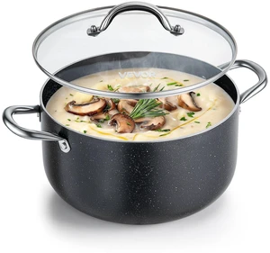VEVOR Aluminum Stock Pot, 8-Quart Nonstick Ceramic Coated Pot with Glass Lid, PFOA-Free, PFAS-Free, Compatible with Gas Stoves, Induction Cooktops, Electric Stoves, for Soups, Stews, and Pasta VEVOR Aluminum Stock Pot, 8-Quart Nonstick Ceramic Coated Pot with Glass Lid, PFOA-Free, PFAS-Free, Compatible with Gas Stoves, Induction Cooktops, Electric Stoves, for Soups, Stews, and Pasta