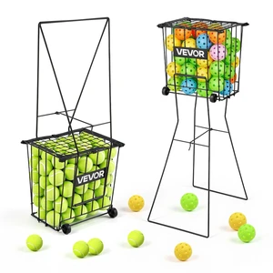 VEVOR Tennis Ball Hopper, Holds 75 Tennis Balls, Pickleball Basket Cart with Wheels for Easy Pick Up, Portable Pickleball Caddy with Heavy-Duty Construction, Handle, for Training Carrying Storage VEVOR Tennis Ball Hopper, Holds 75 Tennis Balls, Pickleball Basket Cart with Wheels for Easy Pick Up, Portable Pickleball Caddy with Heavy-Duty Construction, Handle, for Training Carrying Storage