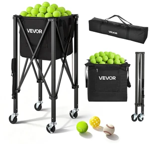 VEVOR Tennis Ball Hopper, Holds 150 Tennis Balls, Foldable Pickleball Basket Cart with Wheels for Easy Pick Up, Lightweight Aluminum Alloy, Portable Pickleball Caddy with Storage Bag, for Training VEVOR Tennis Ball Hopper, Holds 150 Tennis Balls, Foldable Pickleball Basket Cart with Wheels for Easy Pick Up, Lightweight Aluminum Alloy, Portable Pickleball Caddy with Storage Bag, for Training