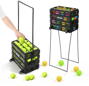 VEVOR Tennis Ball Hopper, Holds 80 Tennis Balls, Pickleball Basket Cart with Wheels for Easy Pick Up, Portable Pickleball Collection Caddy with Heavy-Duty Construction, for Training Carrying Storage VEVOR Tennis Ball Hopper, Holds 80 Tennis Balls, Pickleball Basket Cart with Wheels for Easy Pick Up, Portable Pickleball Collection Caddy with Heavy-Duty Construction, for Training Carrying Storage
