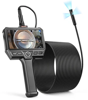 VEVOR Triple Lens Endoscope with 32.8FT Newly Ultra-Rigid Cable, Industrial Borescope with Light, 5" HD IPS Screen, 8 + 2 Lights, 8X Zoom, 5000mAh, IP67 Waterproof Snake Camera for Auto, Plumbing VEVOR Triple Lens Endoscope with 32.8FT Newly Ultra-Rigid Cable, Industrial Borescope with Light, 5" HD IPS Screen, 8 + 2 Lights, 8X Zoom, 5000mAh, IP67 Waterproof Snake Camera for Auto, Plumbing