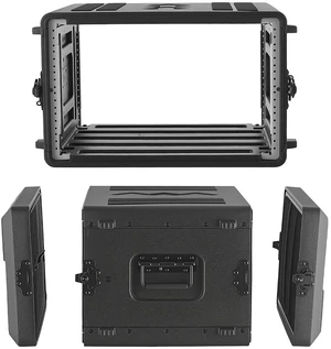 VEVOR 6U Rack Case, 15 in Depth, Rackmount Flight Case Shallow Rack with Microphone Compartments, Polyethylene Construction, Recessed Latches, Easy Installation, for Amplifier, 13.8 in Internal Depth VEVOR 6U Rack Case, 15 in Depth, Rackmount Flight Case Shallow Rack with Microphone Compartments, Polyethylene Construction, Recessed Latches, Easy Installation, for Amplifier, 13.8 in Internal Depth