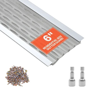 VEVOR Gutter Guard, 6 in Aluminum Gutter Cover with Stainless Steel Micro Mesh, Heavy-Duty 100ft Length, 0.04in Thick, Leaf Guard for Debris and Pine Needles, Easy DIY Install, Screws Included, 20 PCS VEVOR Gutter Guard, 6 in Aluminum Gutter Cover with Stainless Steel Micro Mesh, Heavy-Duty 100ft Length, 0.04in Thick, Leaf Guard for Debris and Pine Needles, Easy DIY Install, Screws Included, 20 PCS
