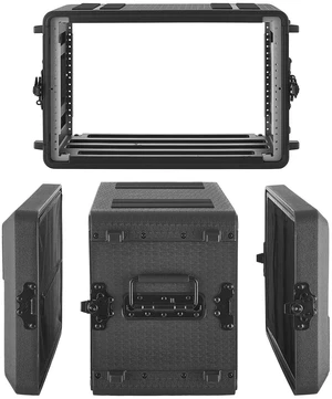 VEVOR 6U Rack Case, 12 in Depth, Rackmount Flight Case Shallow Rack with Microphone Compartment, Polyethylene Construction, Recessed Latches, Easy Installation, for Amplifier, 8.7 in Internal Depth VEVOR 6U Rack Case, 12 in Depth, Rackmount Flight Case Shallow Rack with Microphone Compartment, Polyethylene Construction, Recessed Latches, Easy Installation, for Amplifier, 8.7 in Internal Depth