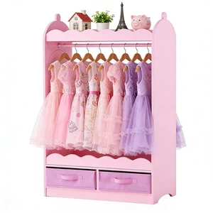 VEVOR Kids Dress Up Storage, with Mirror, Toddler Costume Wardrobe with Drawer, Dress Up Wardrobe Closet for Little Girls, Pretend Storage Dresser, Costume Organizer, for Bedroom, Kids Room, Pink VEVOR Kids Dress Up Storage, with Mirror, Toddler Costume Wardrobe with Drawer, Dress Up Wardrobe Closet for Little Girls, Pretend Storage Dresser, Costume Organizer, for Bedroom, Kids Room, Pink