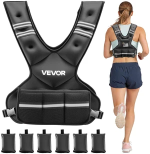VEVOR Adjustable Weighted Vest, 20-32 lbs Comfortable X-Shape Body Weight Vest Set with 6 Weight Packs and Reflective Stripe, for Men Women, Workout Equipment for Strength Training Running Jogging VEVOR Adjustable Weighted Vest, 20-32 lbs Comfortable X-Shape Body Weight Vest Set with 6 Weight Packs and Reflective Stripe, for Men Women, Workout Equipment for Strength Training Running Jogging