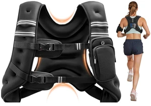 VEVOR Weighted Vest, 25 lbs Body Weight Vest for Men Women, with Reflective Stripe, Adjustable Buckle, Workout Equipment for Strength Training, Running, Jogging, Fitness, Muscle Building, Weight Loss VEVOR Weighted Vest, 25 lbs Body Weight Vest for Men Women, with Reflective Stripe, Adjustable Buckle, Workout Equipment for Strength Training, Running, Jogging, Fitness, Muscle Building, Weight Loss