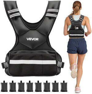 VEVOR Adjustable Weighted Vest, 24-40 lbs Comfortable X-Shape Body Weight Vest Set with 8 Weight Packs and Reflective Stripe, for Men Women, Workout Equipment for Strength Training Running Jogging VEVOR Adjustable Weighted Vest, 24-40 lbs Comfortable X-Shape Body Weight Vest Set with 8 Weight Packs and Reflective Stripe, for Men Women, Workout Equipment for Strength Training Running Jogging