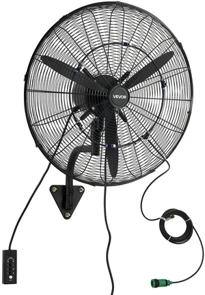 VEVOR Wall Mount Fan, 24 in Wall Mounted Hanging Fan with Oscillating & Mist, IP44-rated, 3-Speed, Powerful Air Reach, Mechanical Control, Long Airflow for Industry, Commercial, Garage, Workshop VEVOR Wall Mount Fan, 24 in Wall Mounted Hanging Fan with Oscillating & Mist, IP44-rated, 3-Speed, Powerful Air Reach, Mechanical Control, Long Airflow for Industry, Commercial, Garage, Workshop