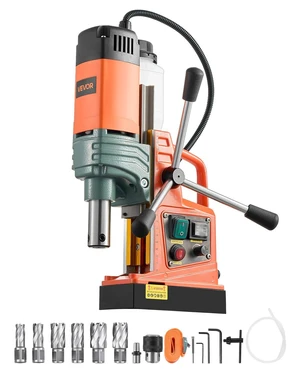 VEVOR Magnetic Drill, 1450W Motor 2 in Coring Diameter, 2922 lbf Magnetic Force, Portable Electric Mag Drill Press with 6 Coring Bits, Variable Speed, Drilling Machine for Metal Surface, Industrial VEVOR Magnetic Drill, 1450W Motor 2 in Coring Diameter, 2922 lbf Magnetic Force, Portable Electric Mag Drill Press with 6 Coring Bits, Variable Speed, Drilling Machine for Metal Surface, Industrial