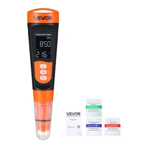 VEVOR pH Meter, Accurate pH/EC (Conductivity)/TDS (ppm) Multi-Parameter Measurement, IP68 Waterproof Probe, Pocket Tester Kit with Calibration Powder Packets, VA Display, for Water Quality Testing VEVOR pH Meter, Accurate pH/EC (Conductivity)/TDS (ppm) Multi-Parameter Measurement, IP68 Waterproof Probe, Pocket Tester Kit with Calibration Powder Packets, VA Display, for Water Quality Testing