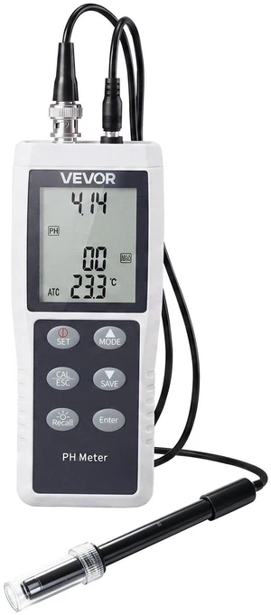 VEVOR pH Meter, 0-14 pH Range, IP68 Waterproof Probe, 3-Point Auto Calibration, Portable Tester Kit with Calibration Powder Packets, Temperature Probe, Carrying Case, for Drinking Water, Hydroponics VEVOR pH Meter, 0-14 pH Range, IP68 Waterproof Probe, 3-Point Auto Calibration, Portable Tester Kit with Calibration Powder Packets, Temperature Probe, Carrying Case, for Drinking Water, Hydroponics